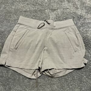 ATHLETA Shorts Womens XS  Stripe MODERN METRO Shortie Grey 211085